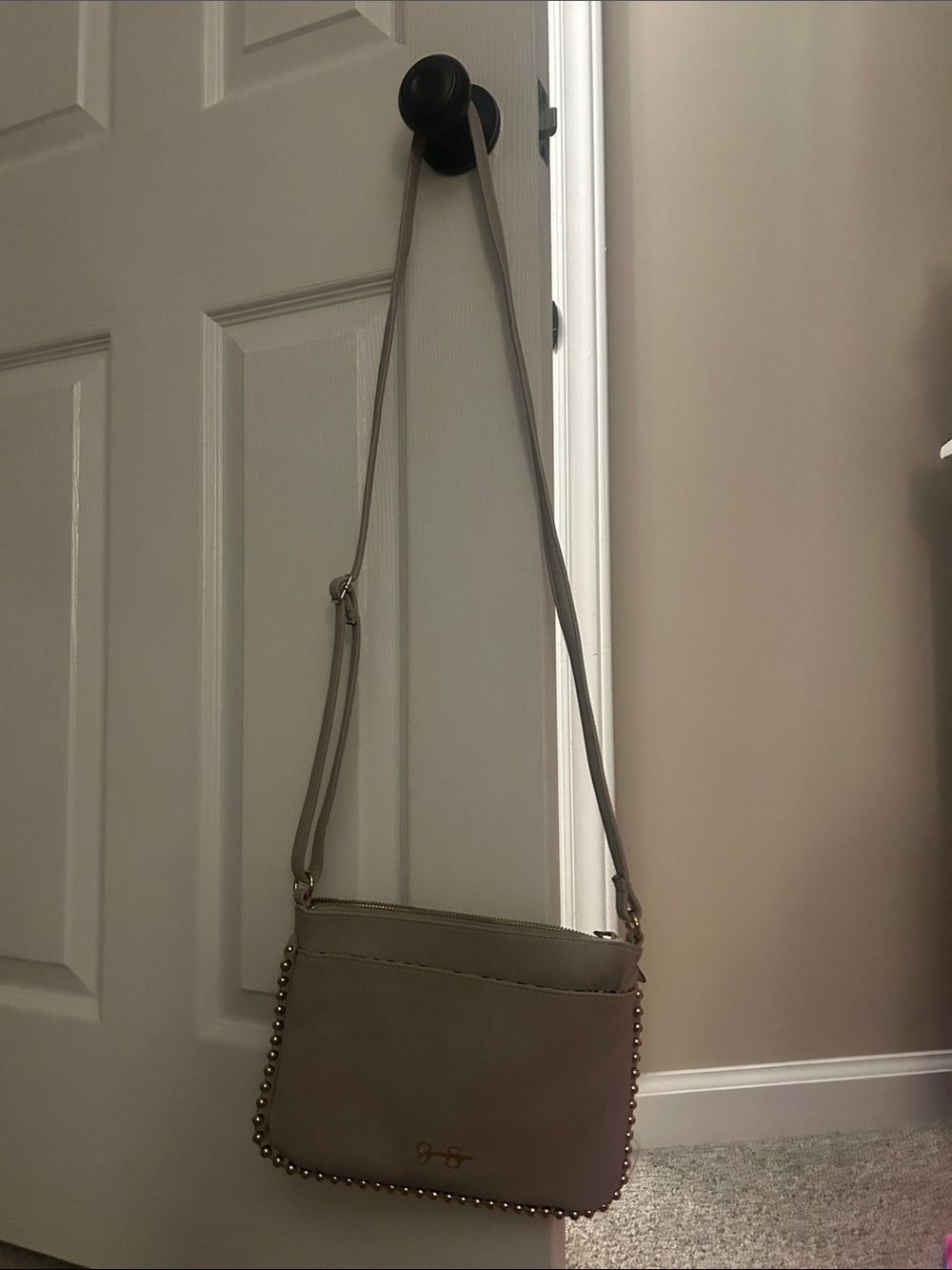 Jessica Simpson Light gray Crossbody with Gold Stud Accents - Picture 2 of 3